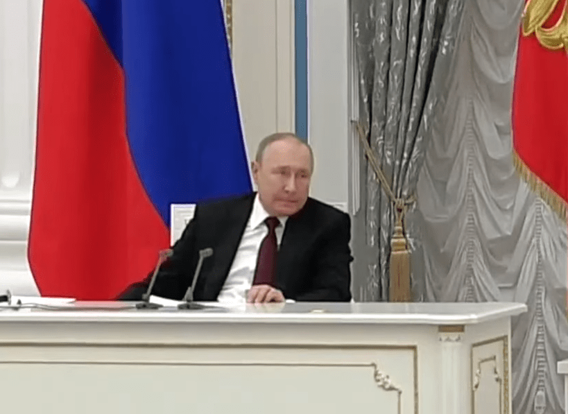 Vladimir Putin speaks to the public. Russia-Ukraine Conflict